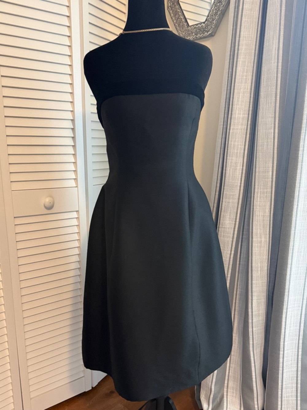 Vintage Oscar De La Renta strapless wool & silk cocktail dress. Pink Label sz 10 - Picture 2 of 16